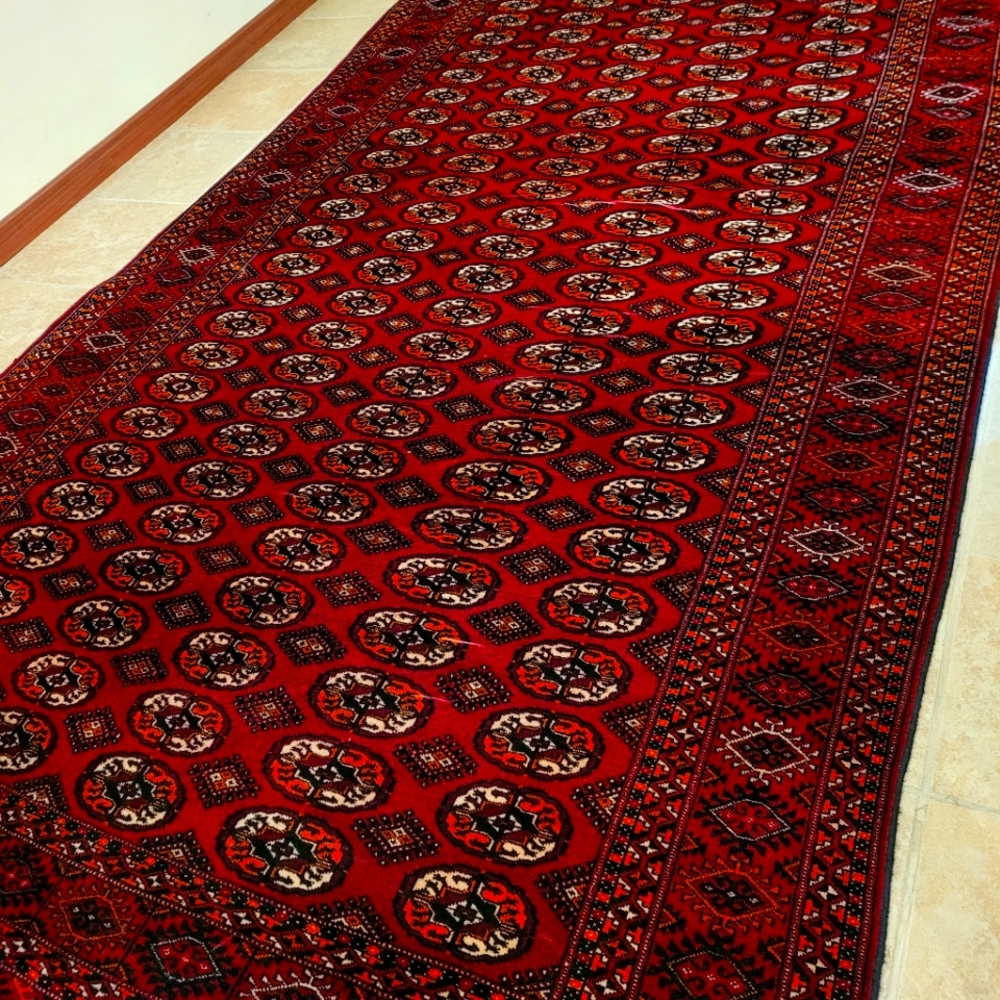 Hand knotted wool rug